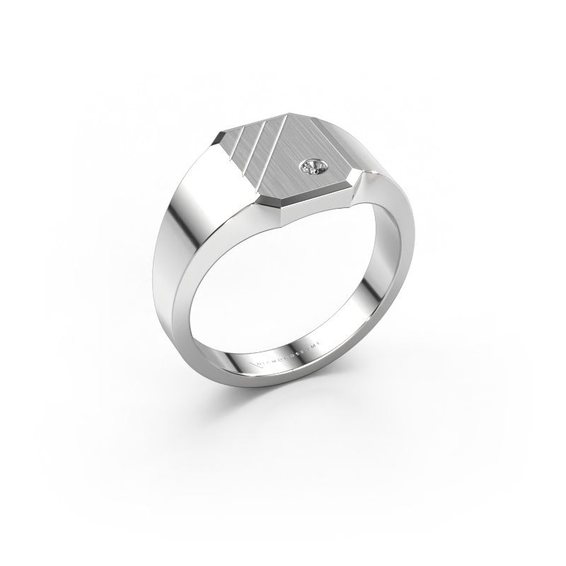 Siegelring Patrick 1 950 Platin Zirkonia 2 mm