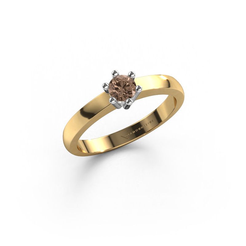 Engagement ring Luna 1 585 gold brown diamond 0.20 crt