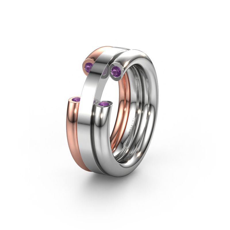 Ehering WH6018L 585 Weißgold Amethyst ±8x3 mm