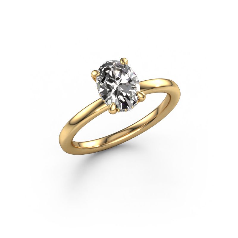 Verlovingsring Simone OVL 2 585 goud zirkonia 8x6 mm