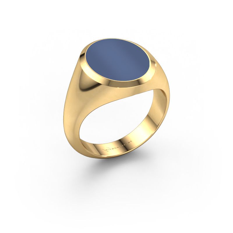 Signet ring Herman 4 585 gold blue sardonyx 15x12 mm