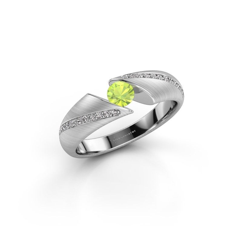 Image of Ring Hojalien 2<br/>585 white gold<br/>Peridot 4 mm