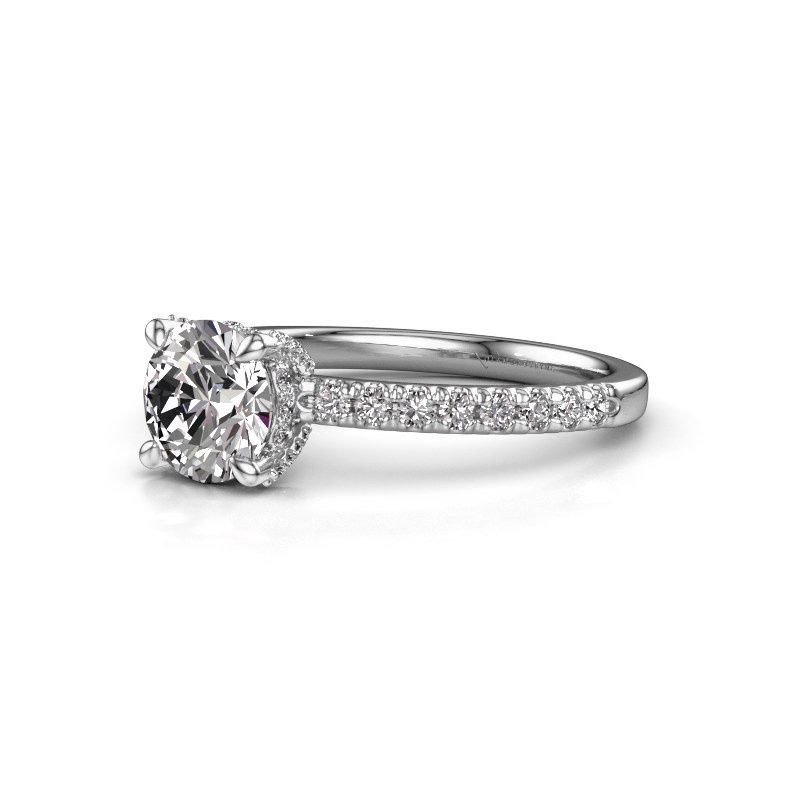 Image of Engagement ring saskia rnd 1<br/>950 platinum<br/>Zirconia 6.5 mm