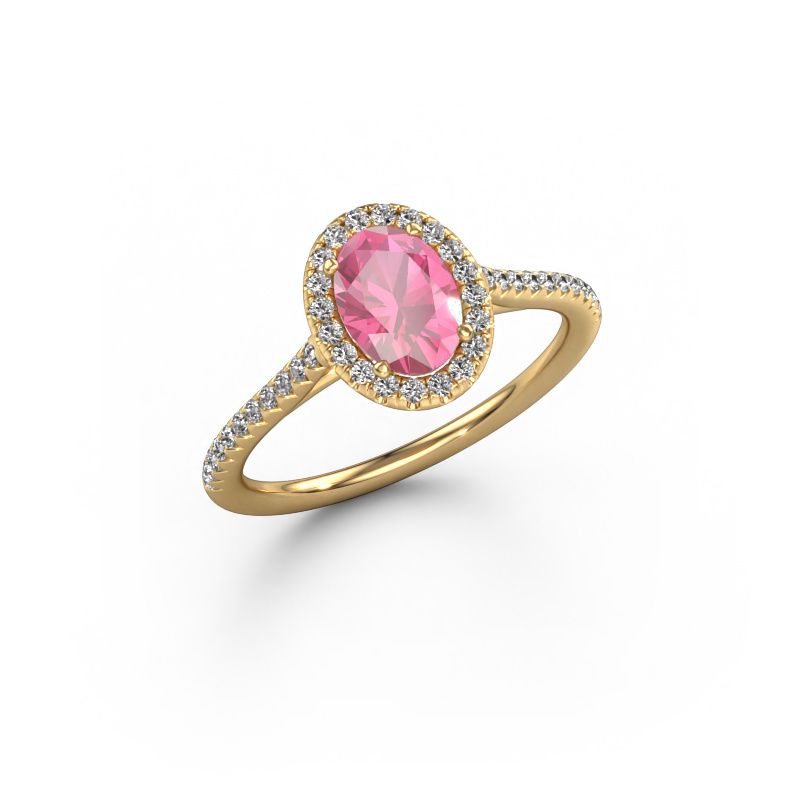 Verlobungsring Seline ovl 2 585 Gold Pink Saphir 7x5 mm