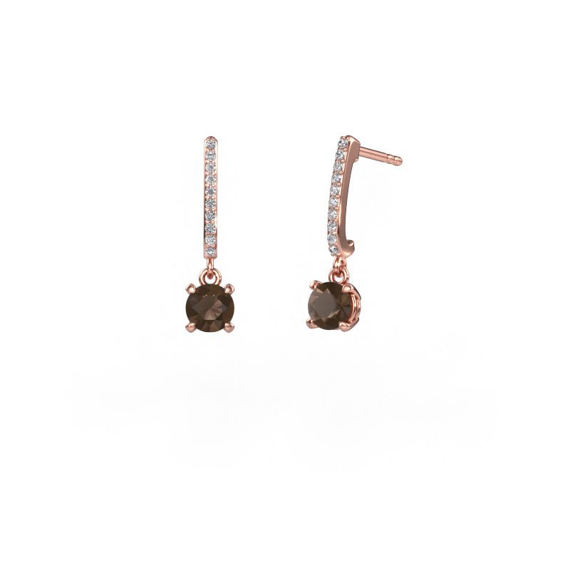 Pendants d'oreilles Tanja 1 585 or rose quartz fumé 5 mm