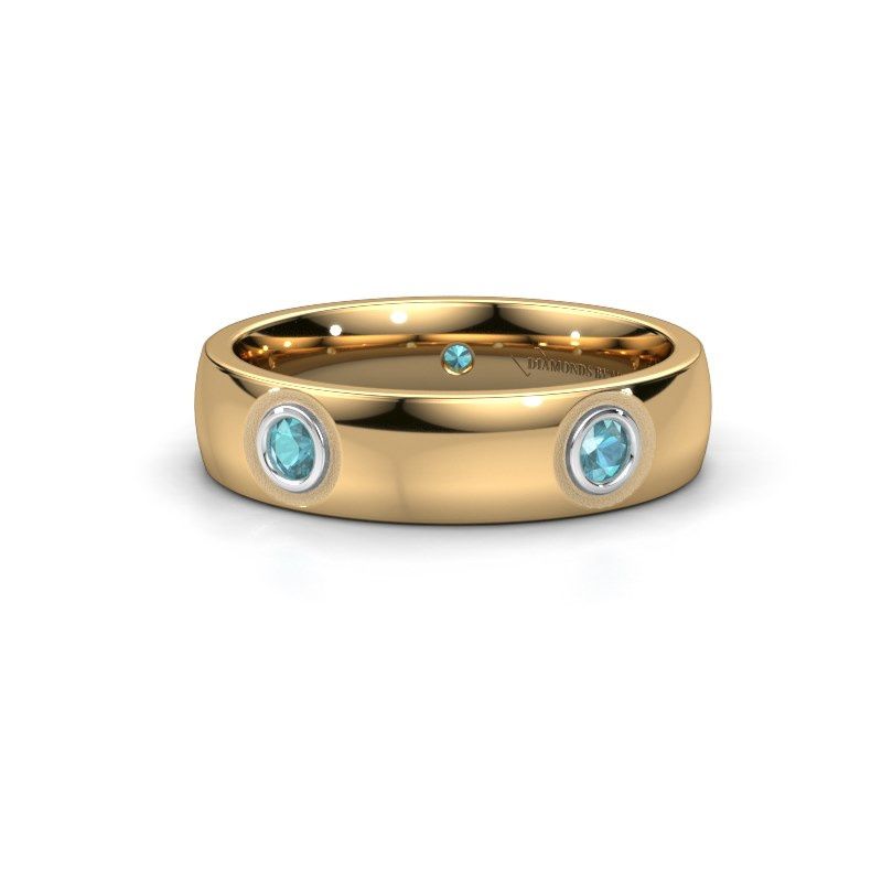 Image of Wedding ring WH0139L25BP<br/>585 gold ±5x2 mm<br/>Blue topaz