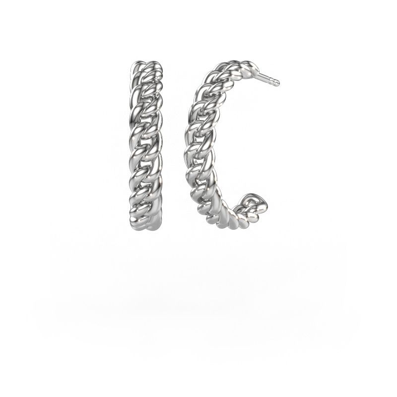 Boucles d'oreilles Della 20mm 585 or blanc