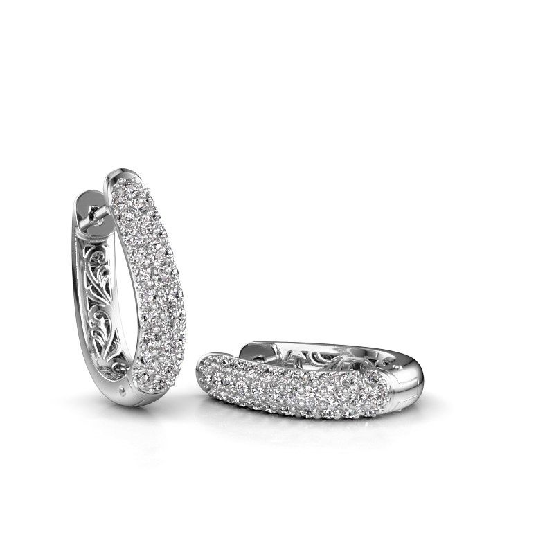 Image of Hoop earrings Danika 10.5 A 950 platinum diamond 1.22 crt
