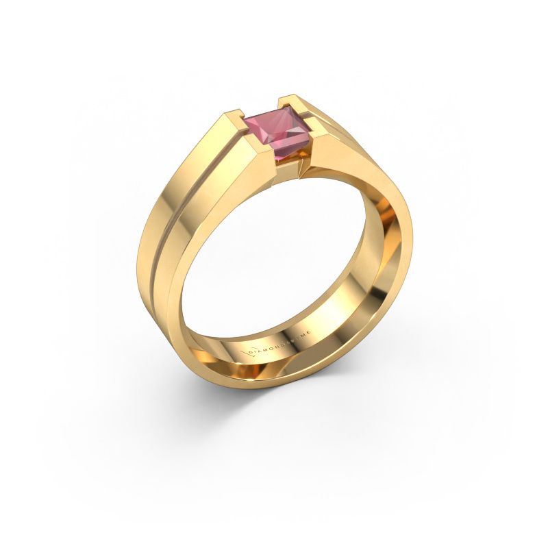 Men's ring Stefan 585 gold tourmaline pink 4.5 mm