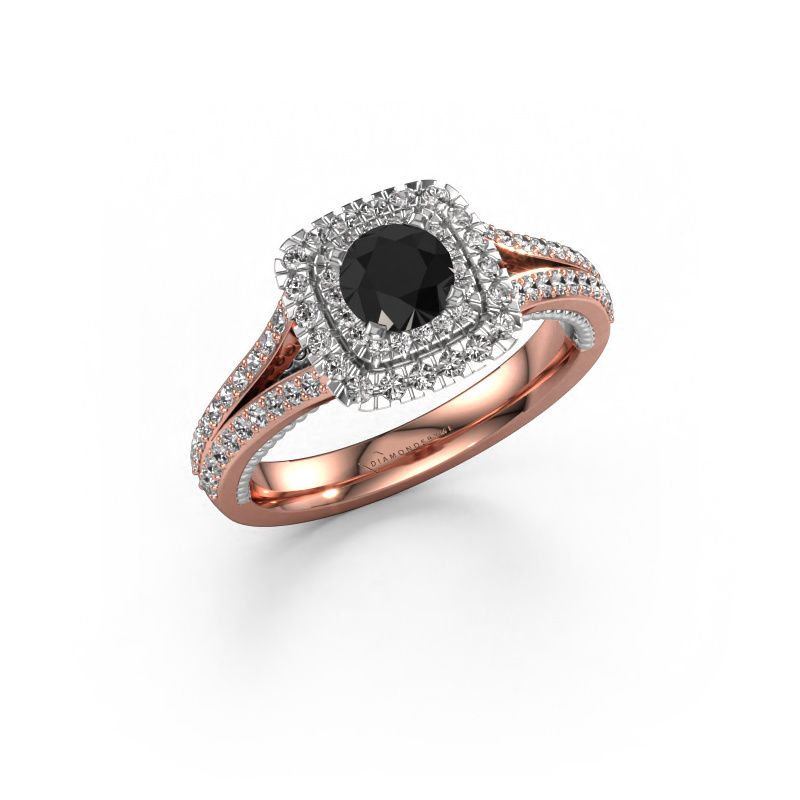 Bague de fiançailles Annette 585 or rose diamant noir 1.172 crt