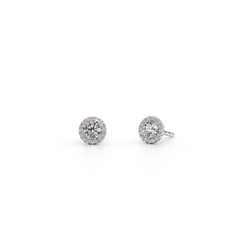 Earrings Seline rnd 585 white gold zirconia 4 mm