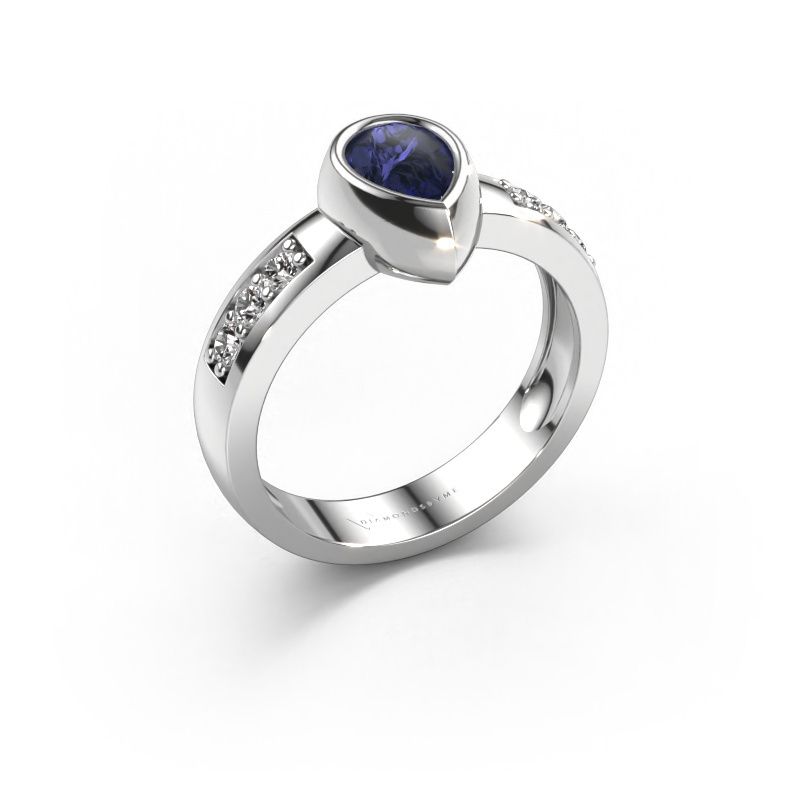 Ring Charlotte Pear 585 white gold sapphire 8x5 mm