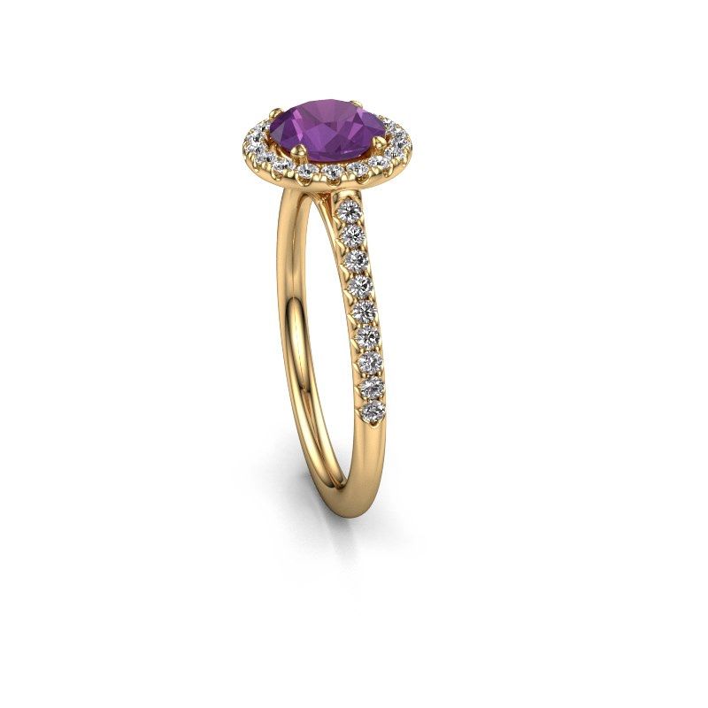 Image of Engagement ring seline rnd 2<br/>585 gold<br/>Amethyst 6.5 mm