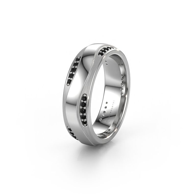 Ehering WH2062L26BM 585 Weißgold Schwarz Diamant ±6x2 mm