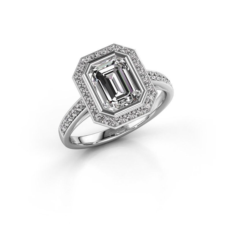 Afbeelding van Verlovingsring Noud 2 EME<br/>950 platina<br/>diamant 2.104 crt