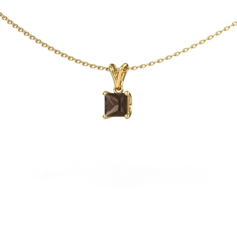 Pendant Sam SQR 585 gold smokey quartz 4.5 mm