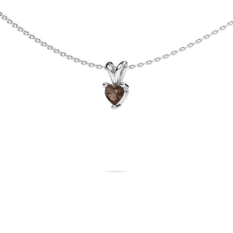 Hanger Garnet 950 platina rookkwarts 4 mm