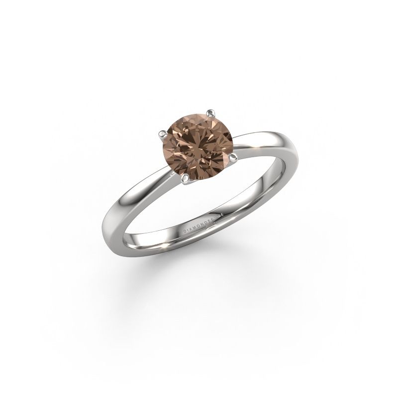 Verlovingsring Kitty 950 platina bruine diamant 0.90 crt