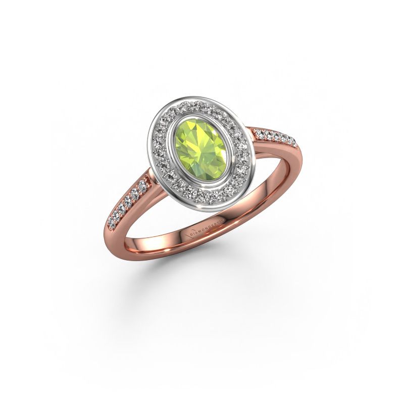 Verlobungsring Noud 2 OVL 585 Roségold Peridot 6x4 mm