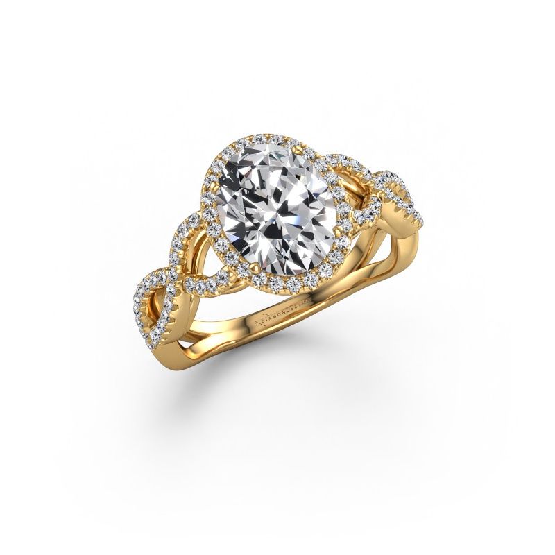 Engagement ring Dionne ovl 585 gold lab grown diamond 2.19 crt
