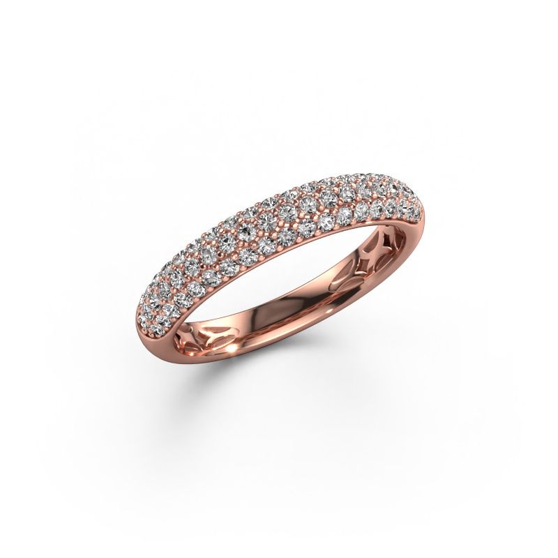 Bague Emely 2 585 or rose diamant synthétique 0.557 crt