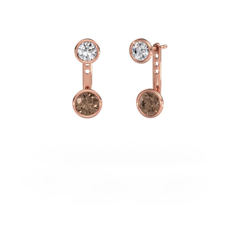 Oorbellen Halle 585 rosé goud bruine diamant 2.40 crt