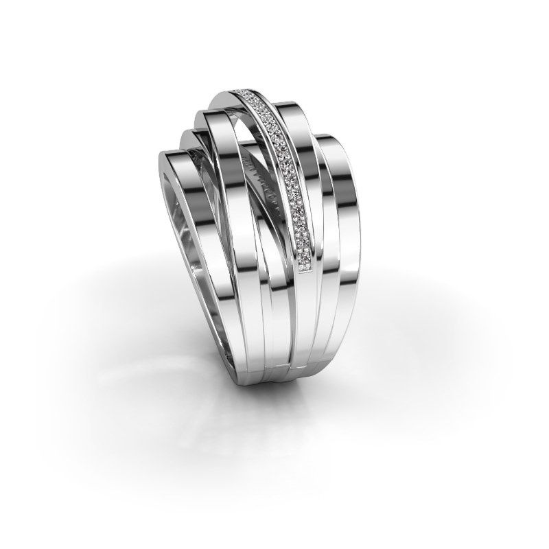 Image de Bague Swinda<br/>585 or blanc<br/>Zircone 1 mm