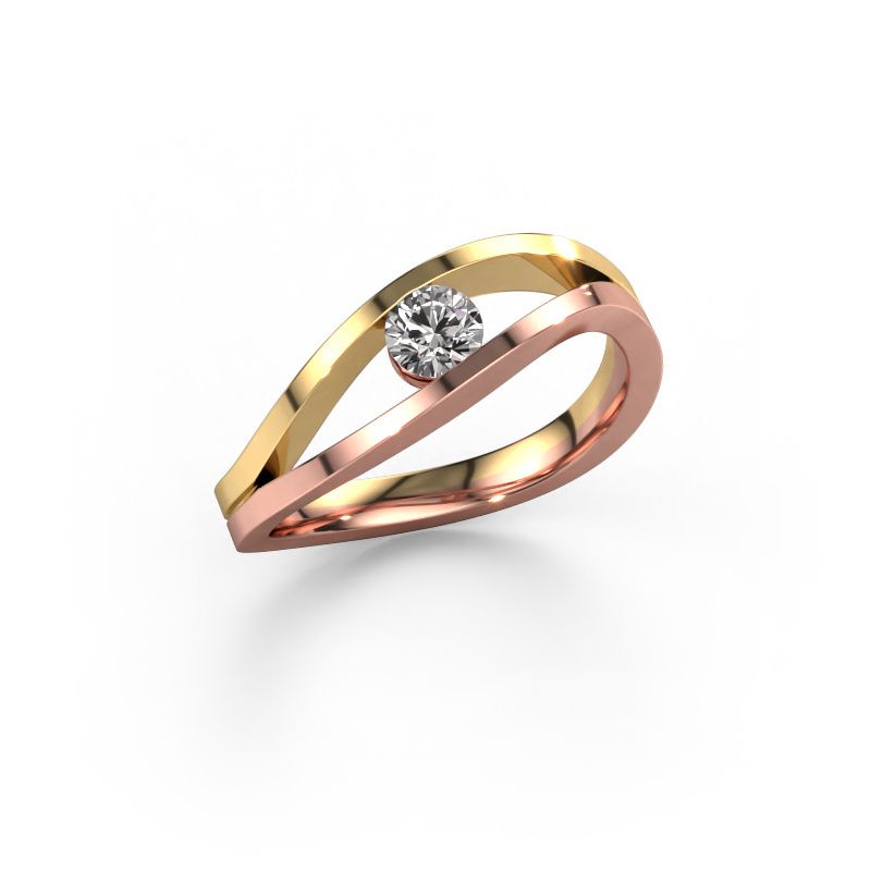 Bague Sigrid 1 585 or rose diamant 0.25 crt