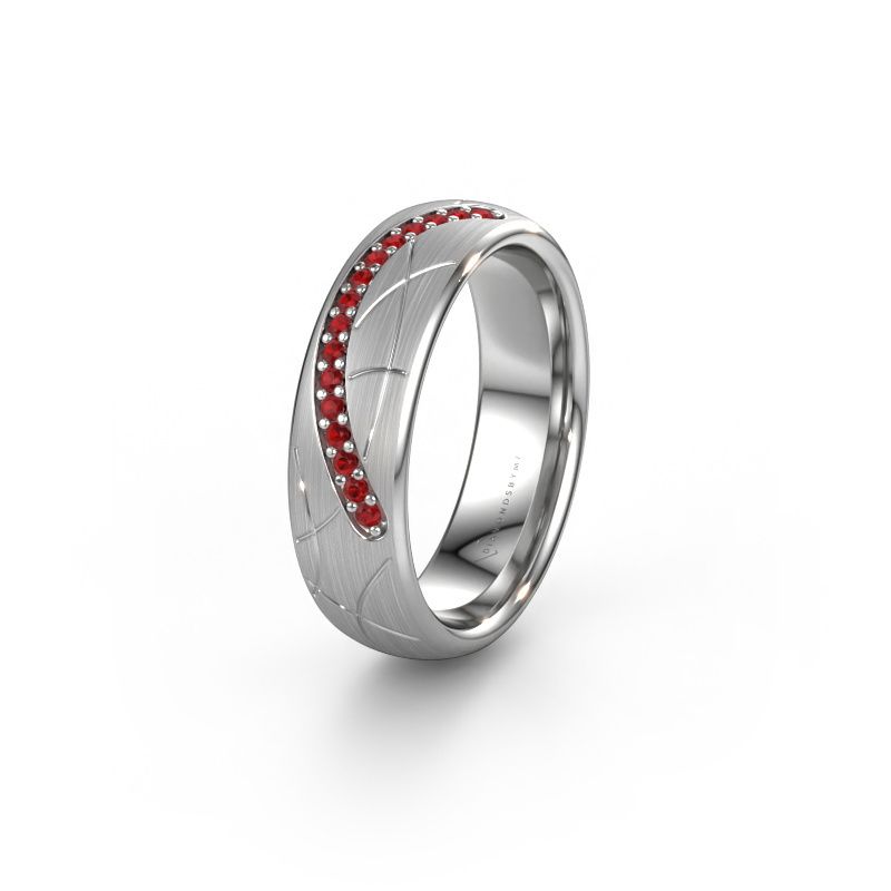 Wedding ring WH2060L36CM 585 white gold ruby ±6x2.2 mm