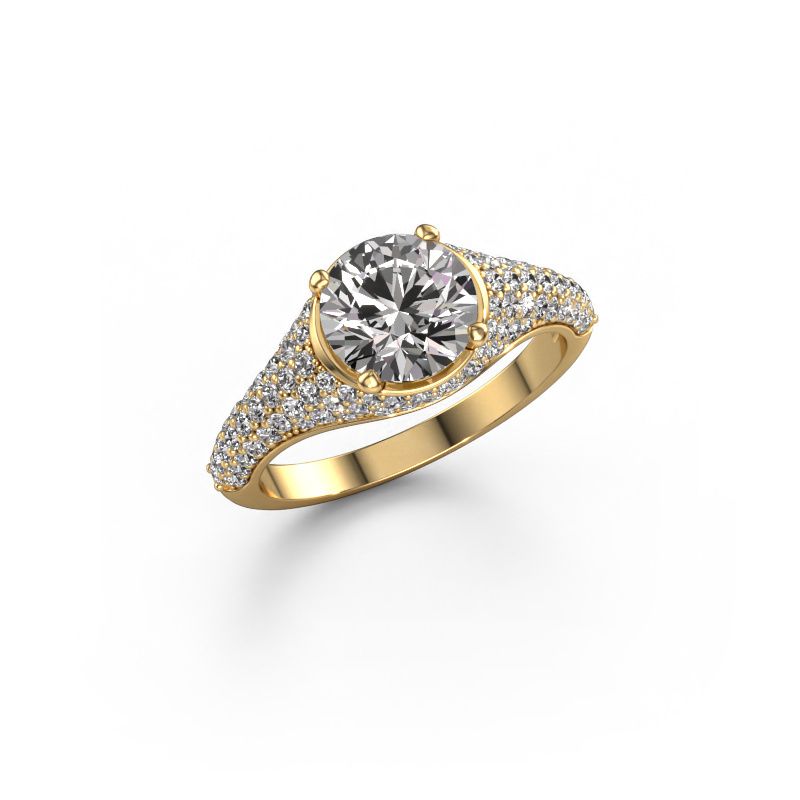 Engagement ring Lovella 585 gold zirconia 7 mm