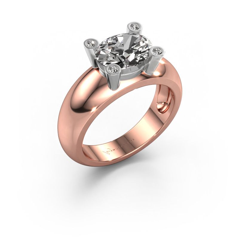 Ring Tamara OVL 585 Roségold Zirkonia 9x7 mm