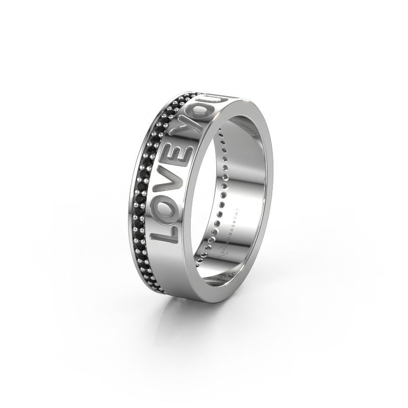 Trouwring Namering 4 585 witgoud ±6x2 mm