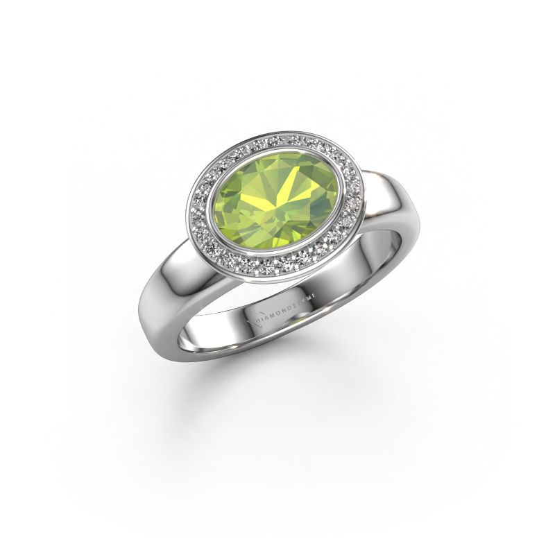 Ring Salena 585 Weißgold Peridot 8x6 mm