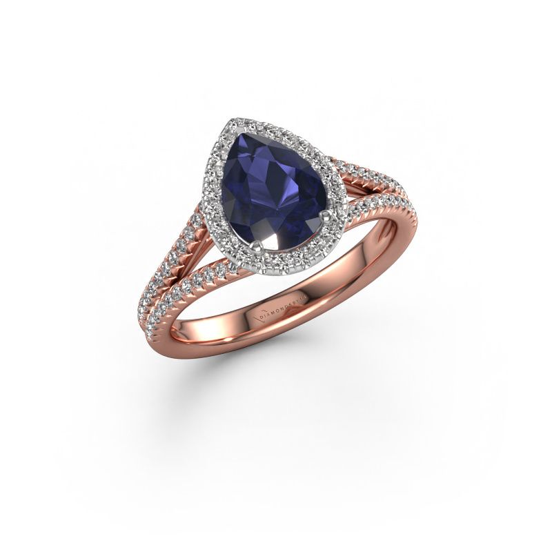 Engagement ring Verla pear 2 585 rose gold sapphire 8x6 mm