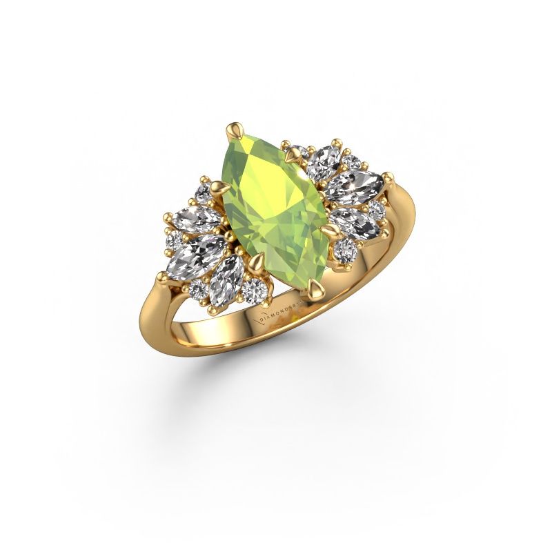 Engagement ring Jaimie 585 gold peridot 12x6 mm