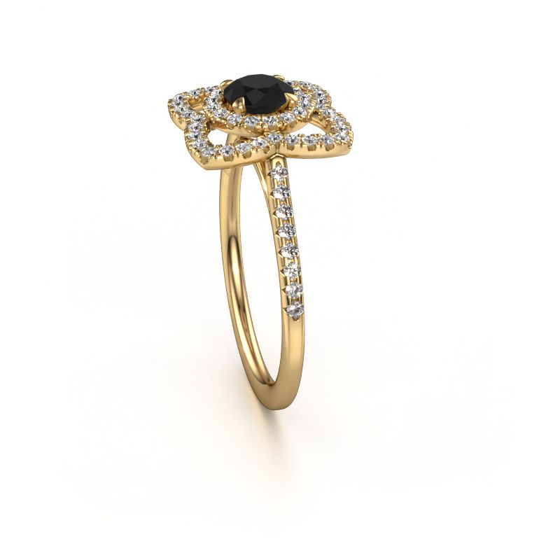 Afbeelding van Verlovingsring Cleopatra 585 goud zwarte diamant 1.042 crt