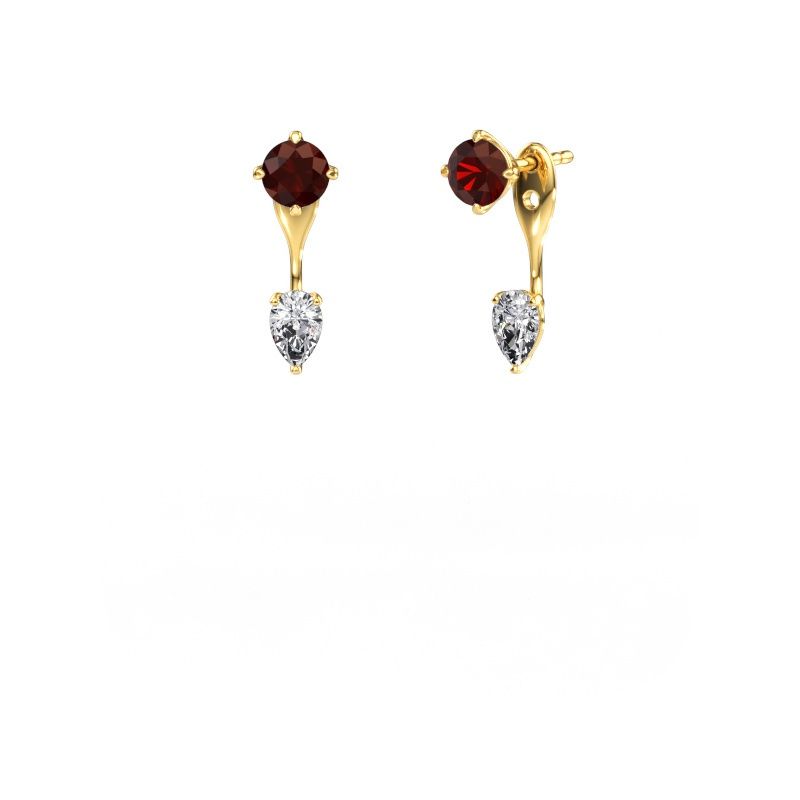 Ohrhänger Kate RND-PER 585 Gold Granat 5 mm