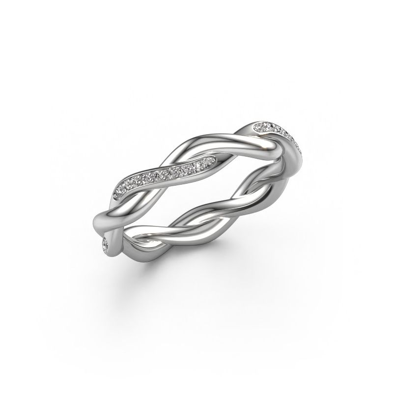Bague superposable Swing half 950 platine diamant 0.18 crt