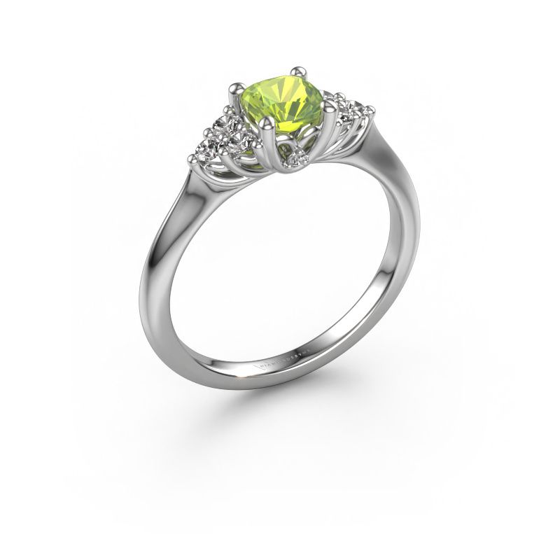 Verlovingsring Felipa CUS 950 platina peridoot 5 mm