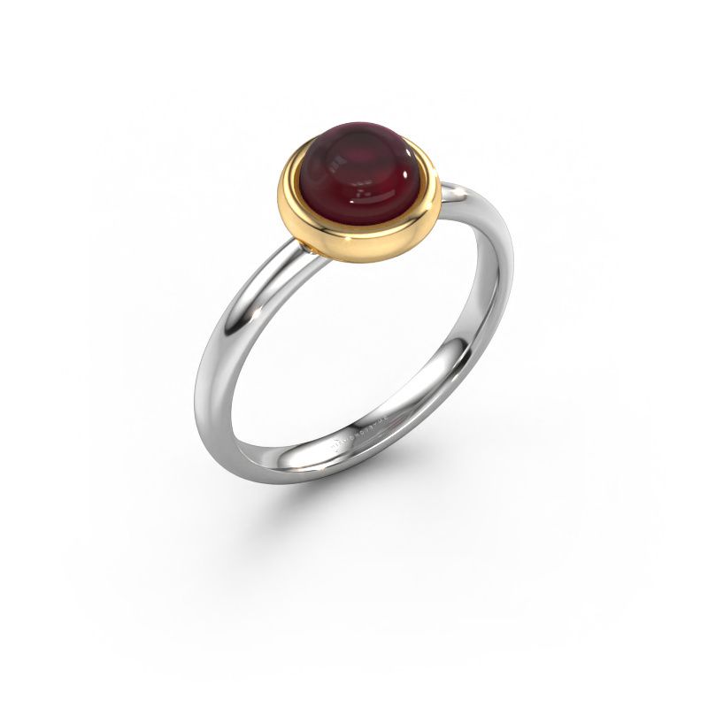 Ring Blossom RND 585 Weißgold Granat 5 mm