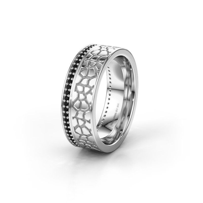 Image of Wedding ring WH2070L17C<br/>950 platinum ±7x2.2 mm<br/>Black diamond