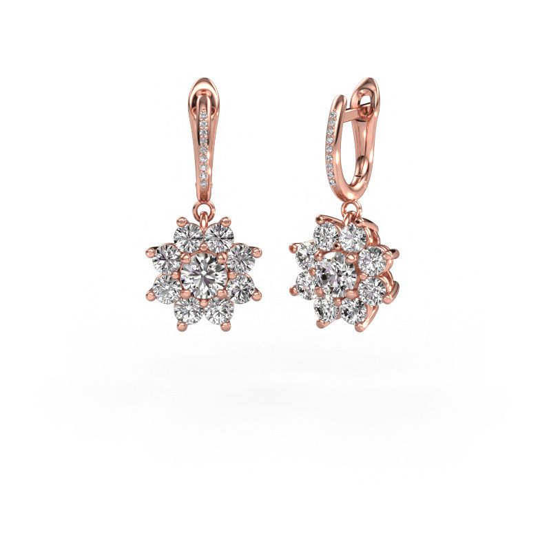 Pendants d'oreilles Camille 2 585 or rose diamant 2.965 crt