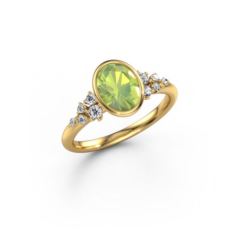 Verlobungsring Aliyah OVL 585 Gold Peridot 8x6 mm