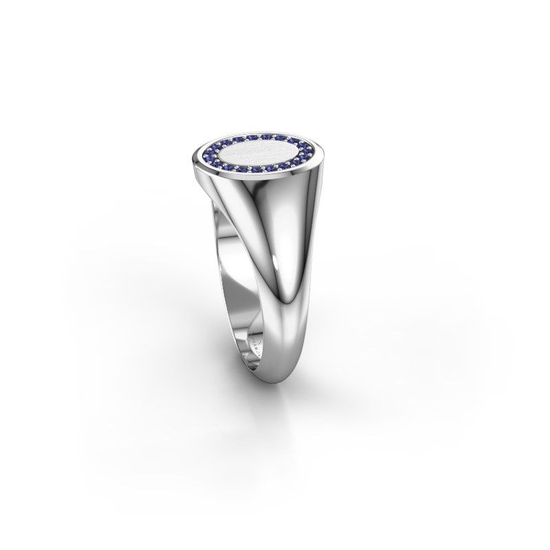 Image of Signet ring Rosy Oval 1 925 silver sapphire 1.2 mm