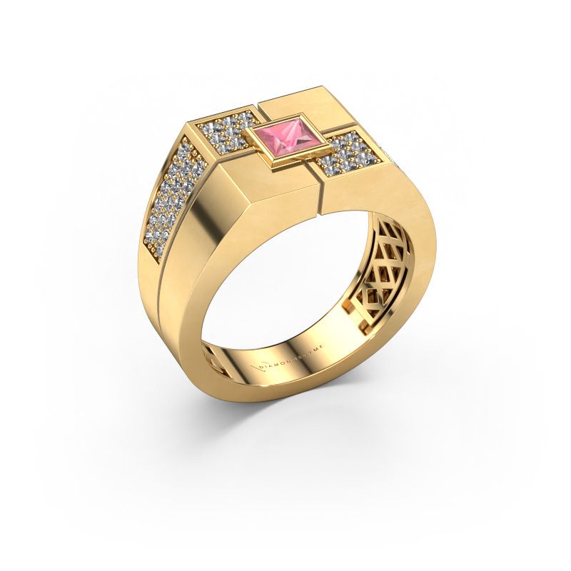 Men's ring Rogier 585 gold tourmaline pink 4 mm