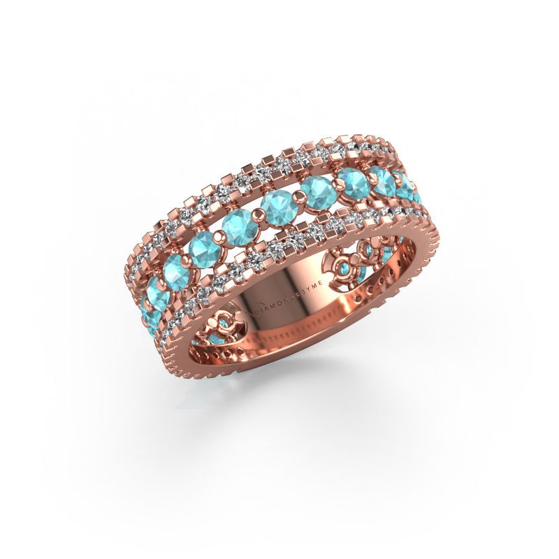 Ring Elizbeth 2 585 Roségold Blau Topas 2.4 mm