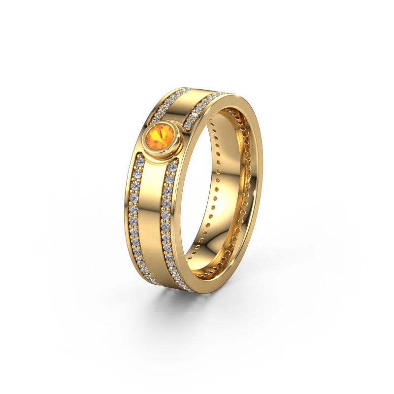 Wedding ring WH2044P 585 gold citrin ±6x2 mm