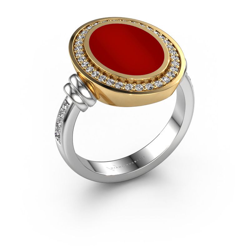Siegelring Cristina 585 Weißgold Karneol 14x10 mm
