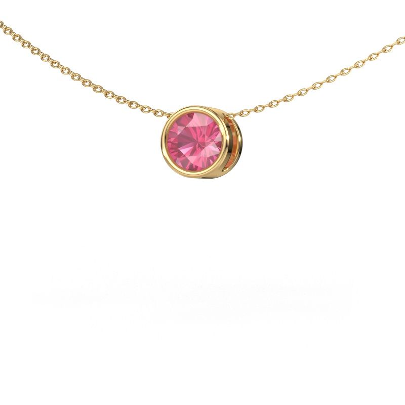 Hanger Lavon RND 585 goud roze saffier 6.5 mm