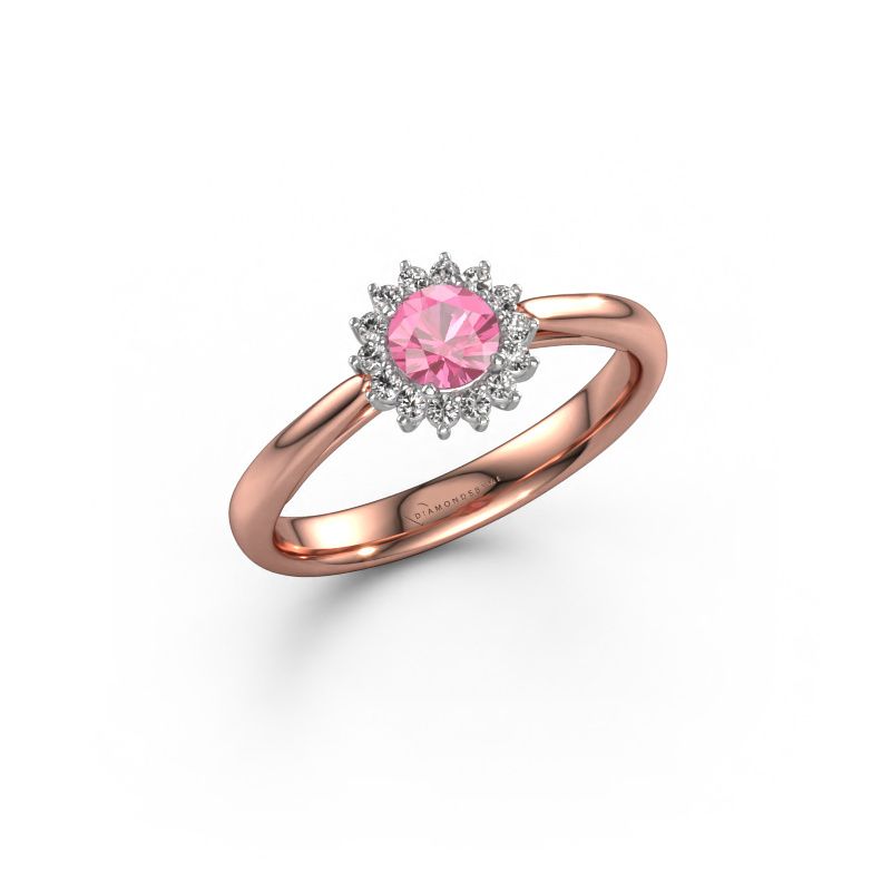 Verlobungsring Tilly RND 1 585 Roségold Pink Saphir 4.2 mm